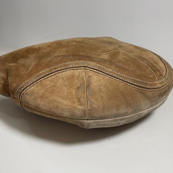Y2K Coach Brown Suede Hobo Shoulder Bag F10916 - Picture 7 of 12
